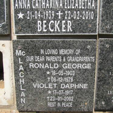 MCLACHLAN Ronald George 1903-1979 &amp; Violet Daphne 1917-2002