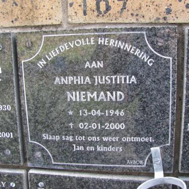 NIEMAND Anphia Justitia 1946-2000