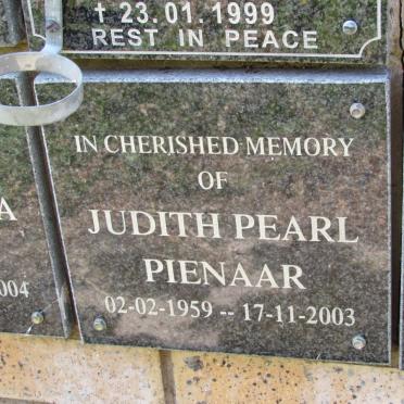 PIENAAR Judith Pearl 1959-2003