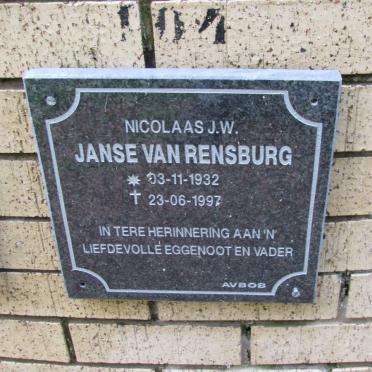 RENSBURG Nicolaas J.W., Janse van 1932-1997