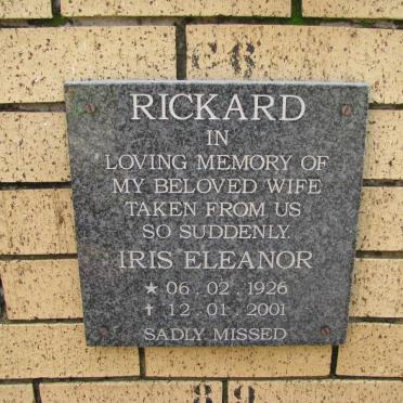 RICKARD Iris Eleanor 1926-2001