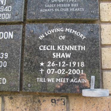 SHAW Cecil Kenneth 1918-2001