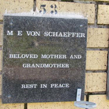 SCHAEFFER M.E., von 