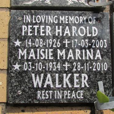 WALKER Peter Harold 1926-2003 &amp; Maisie Marina 1934-2010