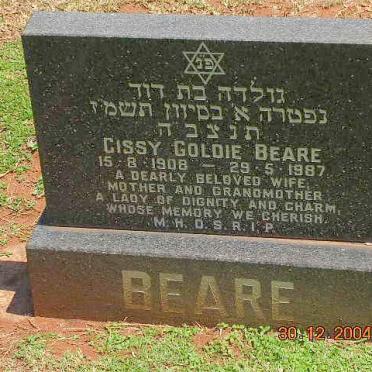 BEARE Cissy Goldie 1908-1987