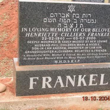 FRANKEL Henriette Cilliers 1940-2000