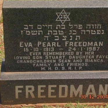 FREEDMAN Eva Pearl 1913-1987