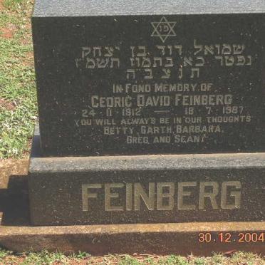 FEINBERG Cedric David 1912-1987