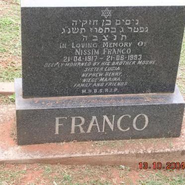 FRANCO Nissim 1917-1993