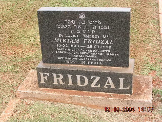 FRIDZAL Miriam 1909-1999