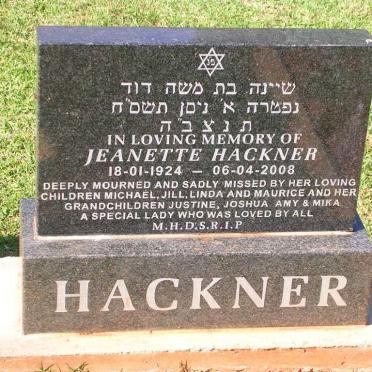 HACKNER Jeanette 1924-2008