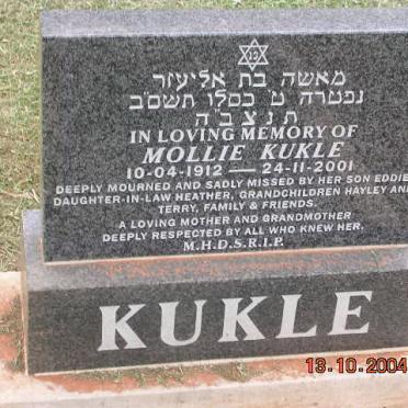 KUKLE Mollie 1912-2001