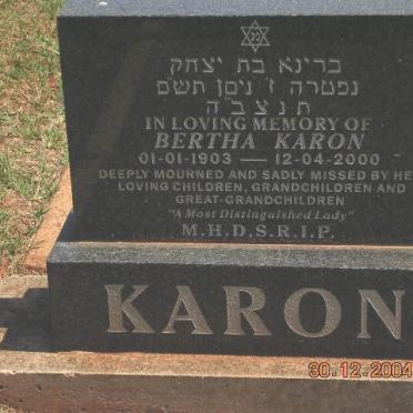KARON Bertha 1903-2000