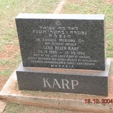 KARP Leah Helen 1905-1954