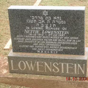 LOWENSTEIN Nettie 1913-1997