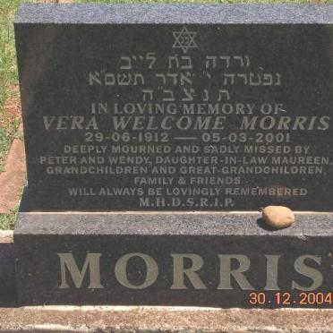 MORRIS Vera Welcome 1912-2001