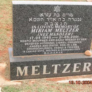 MELTZER Miriam nee HANDLER 1940-2001