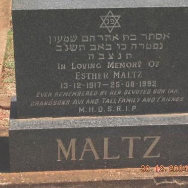 MALTZ Esther 1917-1992