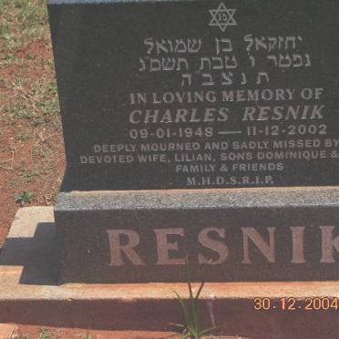 RESNIK Charles 1948-2002
