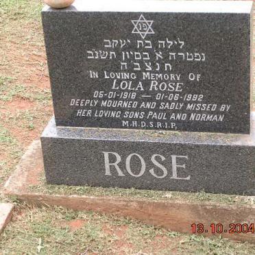ROSE Lola 1918-1992