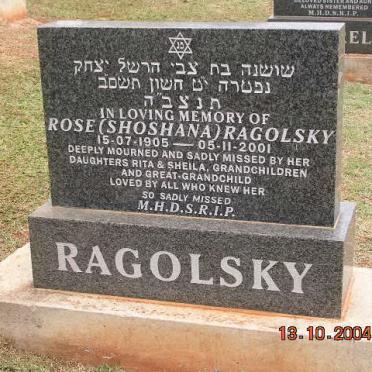 RAGOLSKY Rose 1905-2001
