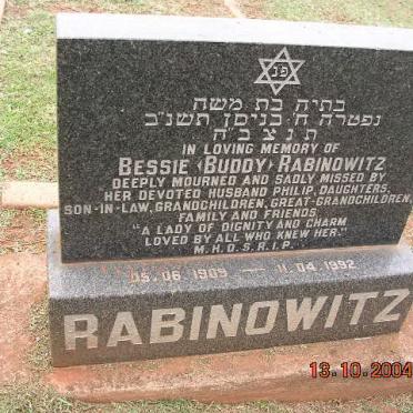 RABINOWITZ Bessie 1909-1992