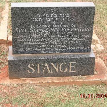 STANGE Bina nee RUBENSTEIN 1913-1997