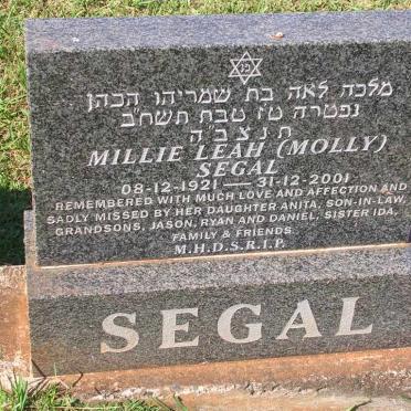 SEGAL Millie Leah 1921-2001