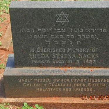SACKS Freda Serena -1933