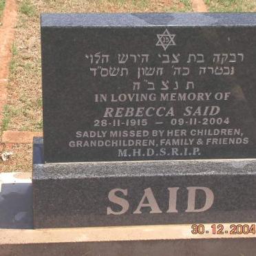 SAID Rebecca 1915-2004