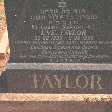TAYLOR Eve 1909-1996
