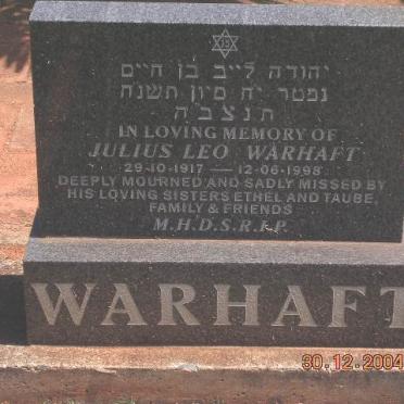 WARHAFT Julius Leo 1917-1998