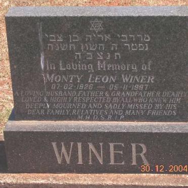 WINER Monty Leon 1926-1997