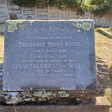 BOTHA Theodorus 1897-1955 & Gertruida Christina DE LANGE 1905-1972