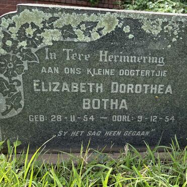 BOTHA Elizabeth Dorothea 1954-1954