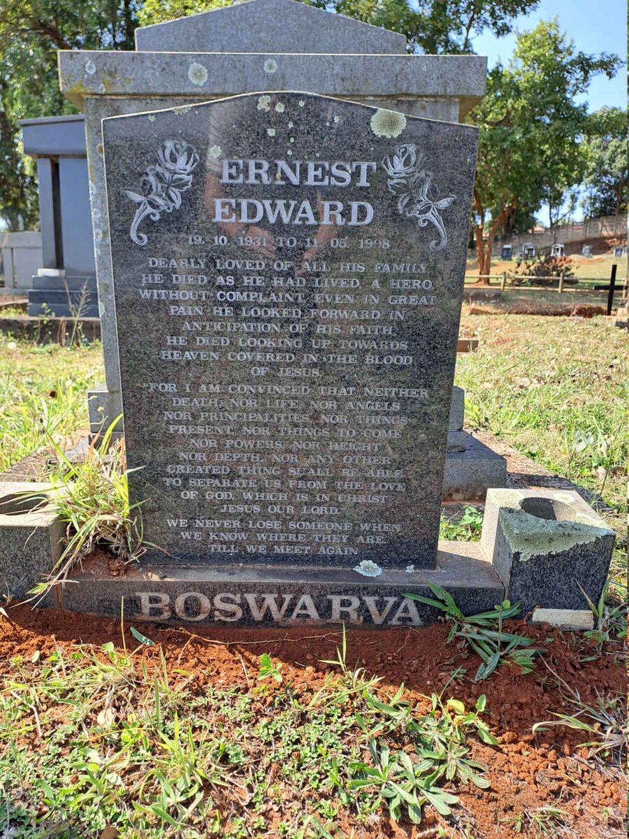 BOSWARVA Ernest Edward 1931-1998