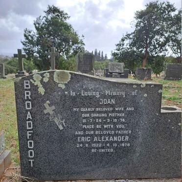 BROADFOOT Eric Alexander 1922-1978 & Joan 1924-1974