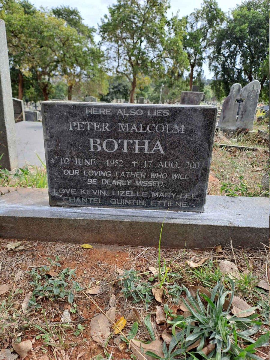 BOTHA Peter Malcolm 1952-2007