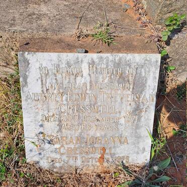 CRESSWELL Aubrey Edwin Trevelyan -1971 :: CRESSWELL Sarah Johanna -1979