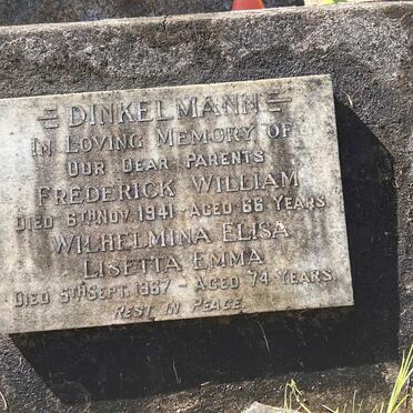 DINKELMANN Frederick William -1941 & Wilhelmina Elisa Lisetta Emma -1967