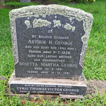 GEORGE Arthur H. -1939 :: GEORGE Rosetta Martha 1891-1981 :: GEORGE Cyril Thomas 1929-2021