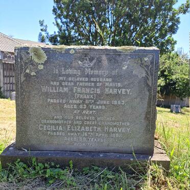 HARVEY William Francis -1953 & Cecilia Elizabeth -1981
