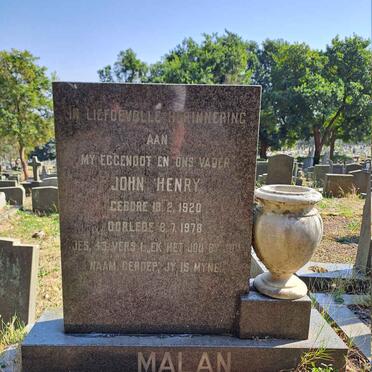 MALAN John Henry 1920-1978