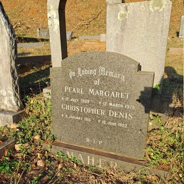MAHER Christopher Denis 1915-1982 & Pearl Margaret 1909-1978