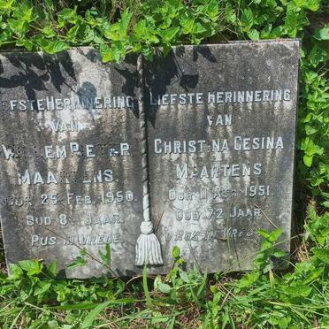 MAARTENS Willem Pieter -1950 & Christina Gesina -1951