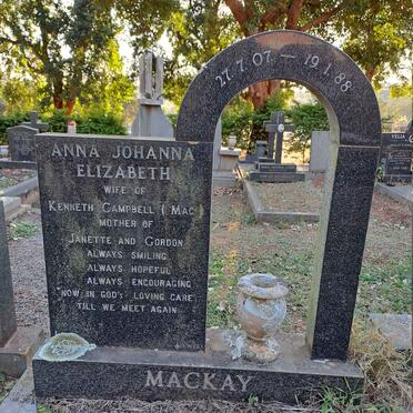 MACKAY Anna Johanna Elizabeth 1907-1988