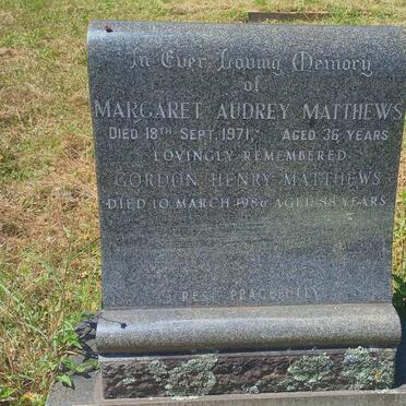MATTHEWS Gordon Henry -1986 & Margaret Audrey -1971
