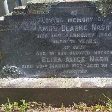 NASH Amos Clarke -1954 & Eliza Alice -1962