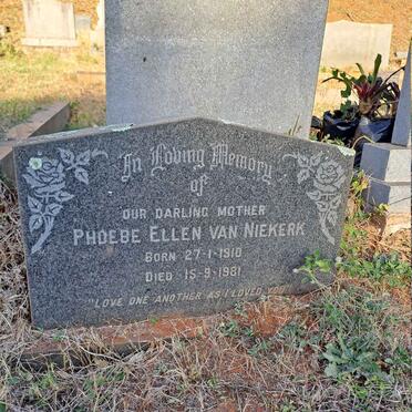 NIEKERK Phoebe Ellen, van 1910-1981