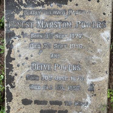 POWERS Ernest Marston 1877-1956 & Olive 1879-1956